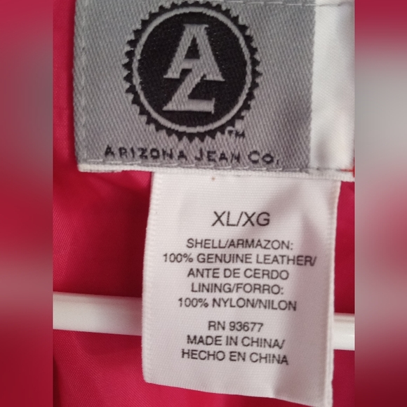 Arizona Jean Company Zip Up Vest 100% Leather Hot Pink Vintage - Picture 3 of 7